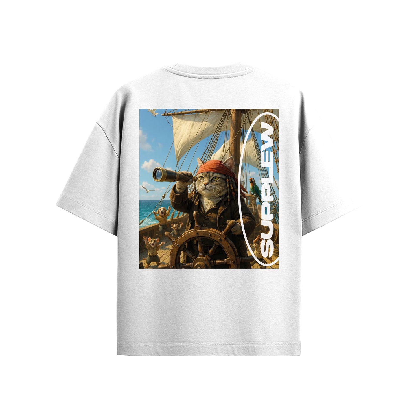 Supplew™ Oversize Korsan Kedi T-Shirt