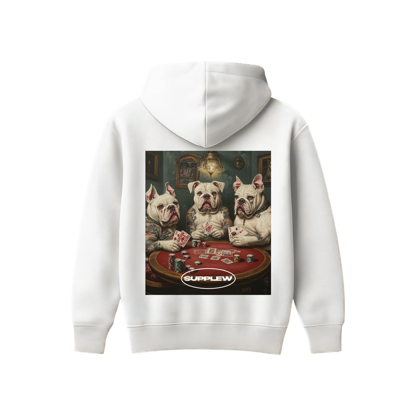 Supplew™ Kart Oynayan Köpekler Oversize Hoodie