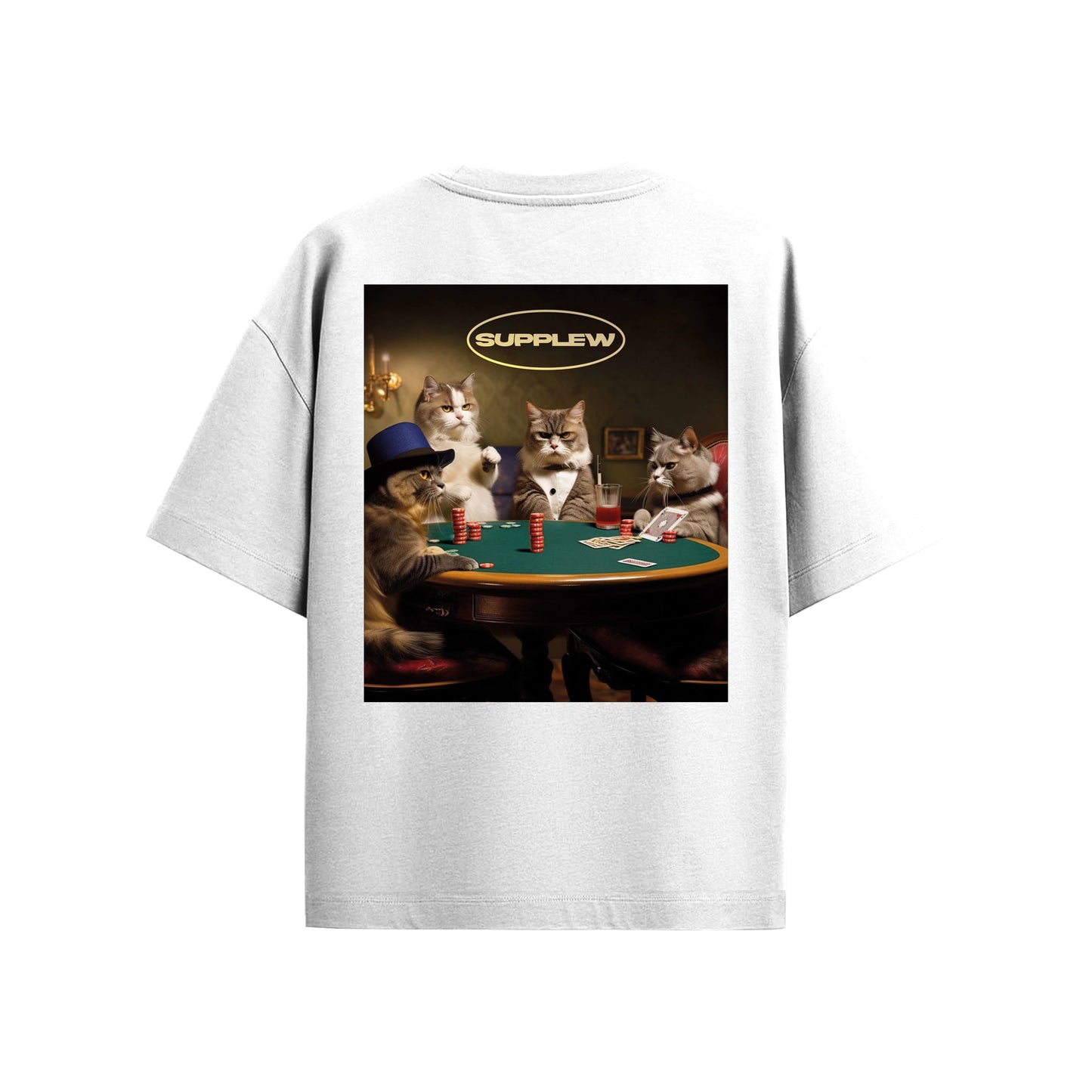 Supplew™ Oversize Kart Oynayan Kediler T-Shirt
