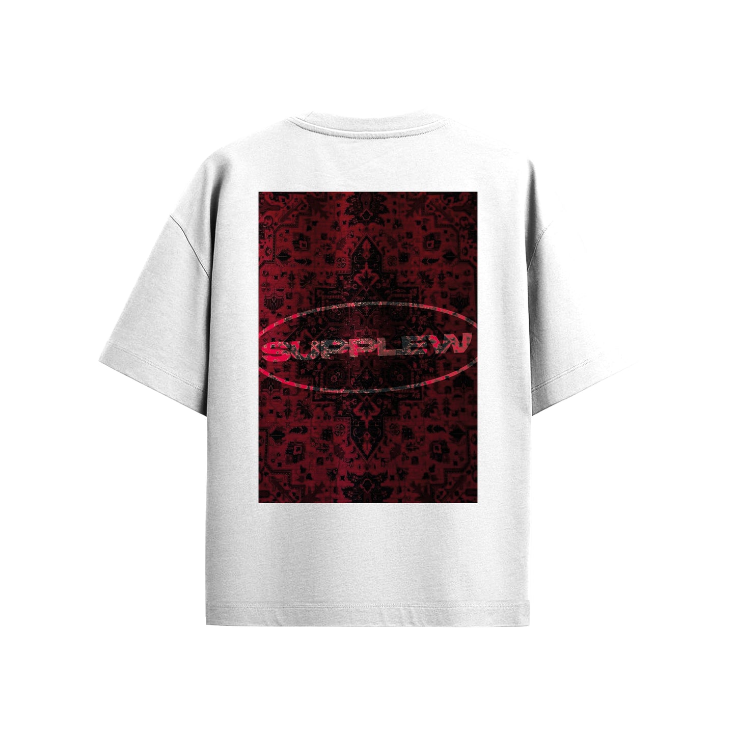 Supplew™ Crimson Emblem Oversize T-Shirt