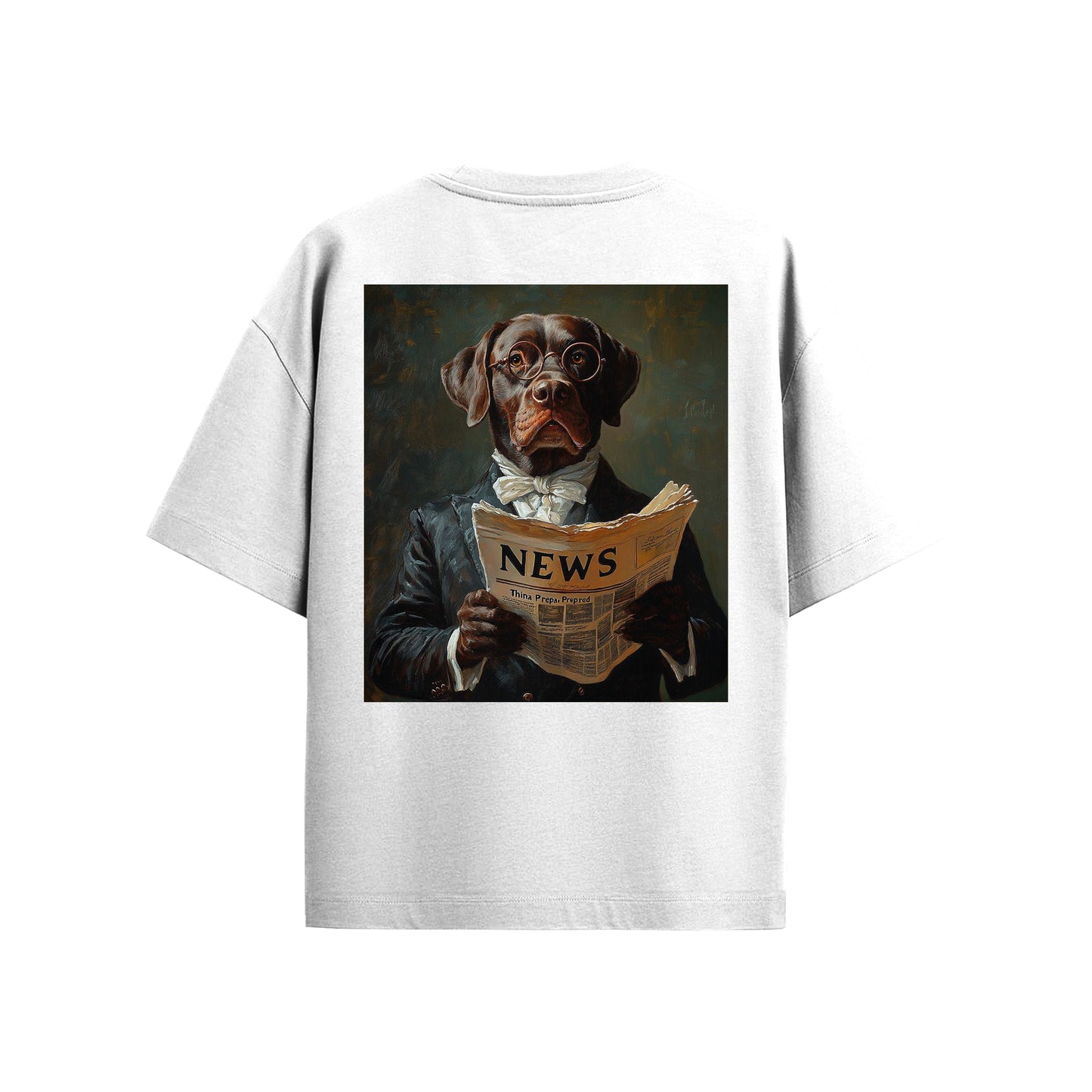 Supplew™ Oversize Gazete Okuyan Köpek T-Shirt