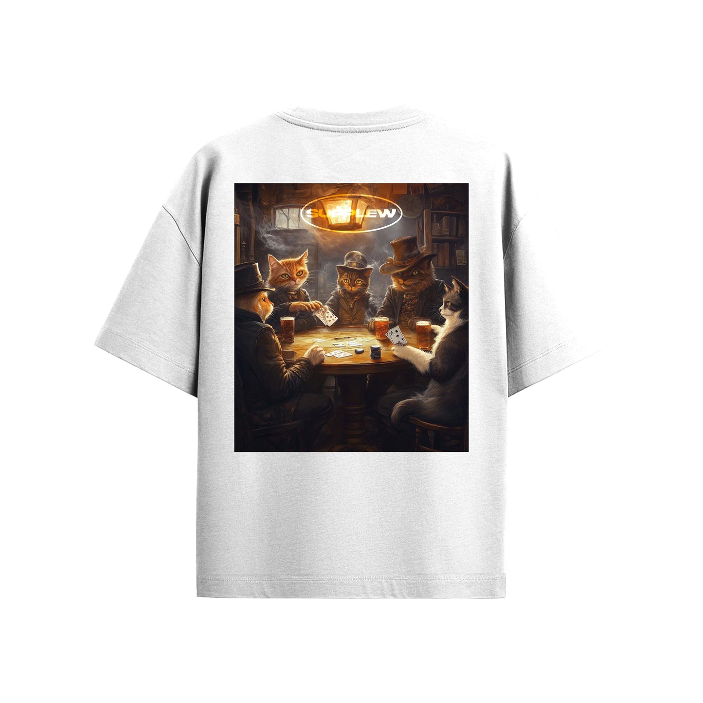 Supplew™ Oversize Kart Oynayan Kediler T-Shirt