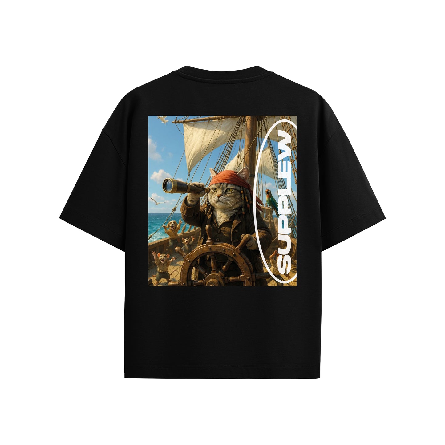 Supplew™ Oversize Korsan Kedi T-Shirt