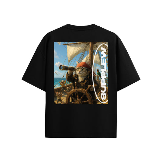 Supplew™ Oversize Korsan Kedi T-Shirt