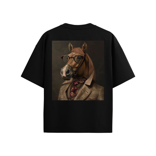 Supplew™ Oversize Gözlüklü At T-Shirt