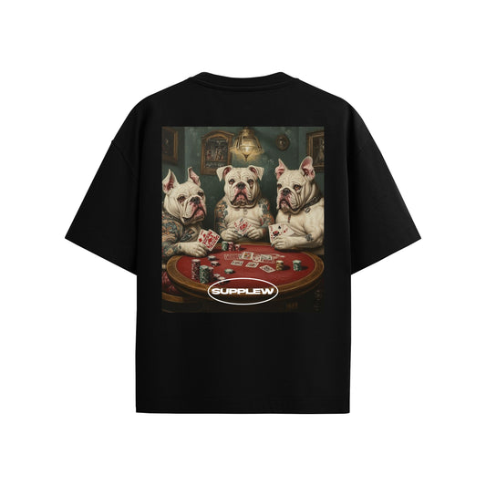 Supplew™ Oversize Kart Oynayan Köpekler T-Shirt