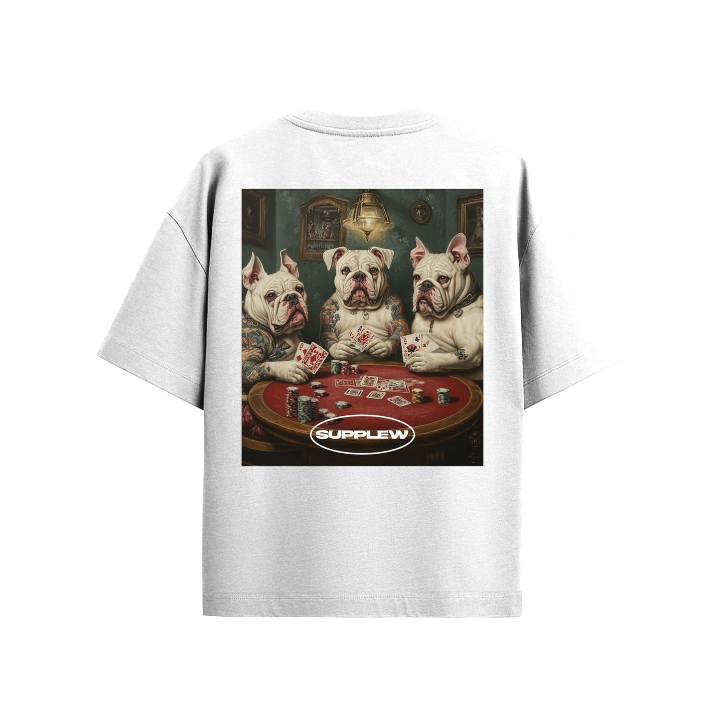 Supplew™ Oversize Kart Oynayan Köpekler T-Shirt