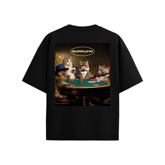 Supplew™ Oversize Kart Oynayan Kediler T-Shirt