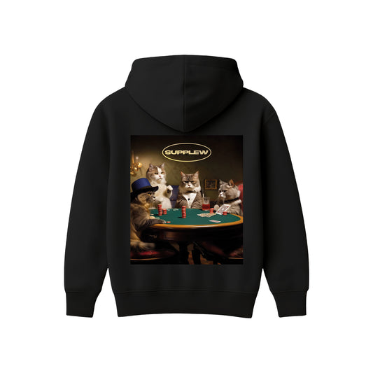 Supplew™ Kart Oynayan Kediler Oversize Hoodie