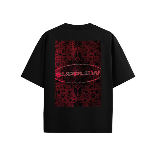 Supplew™ Crimson Emblem Oversize T-Shirt