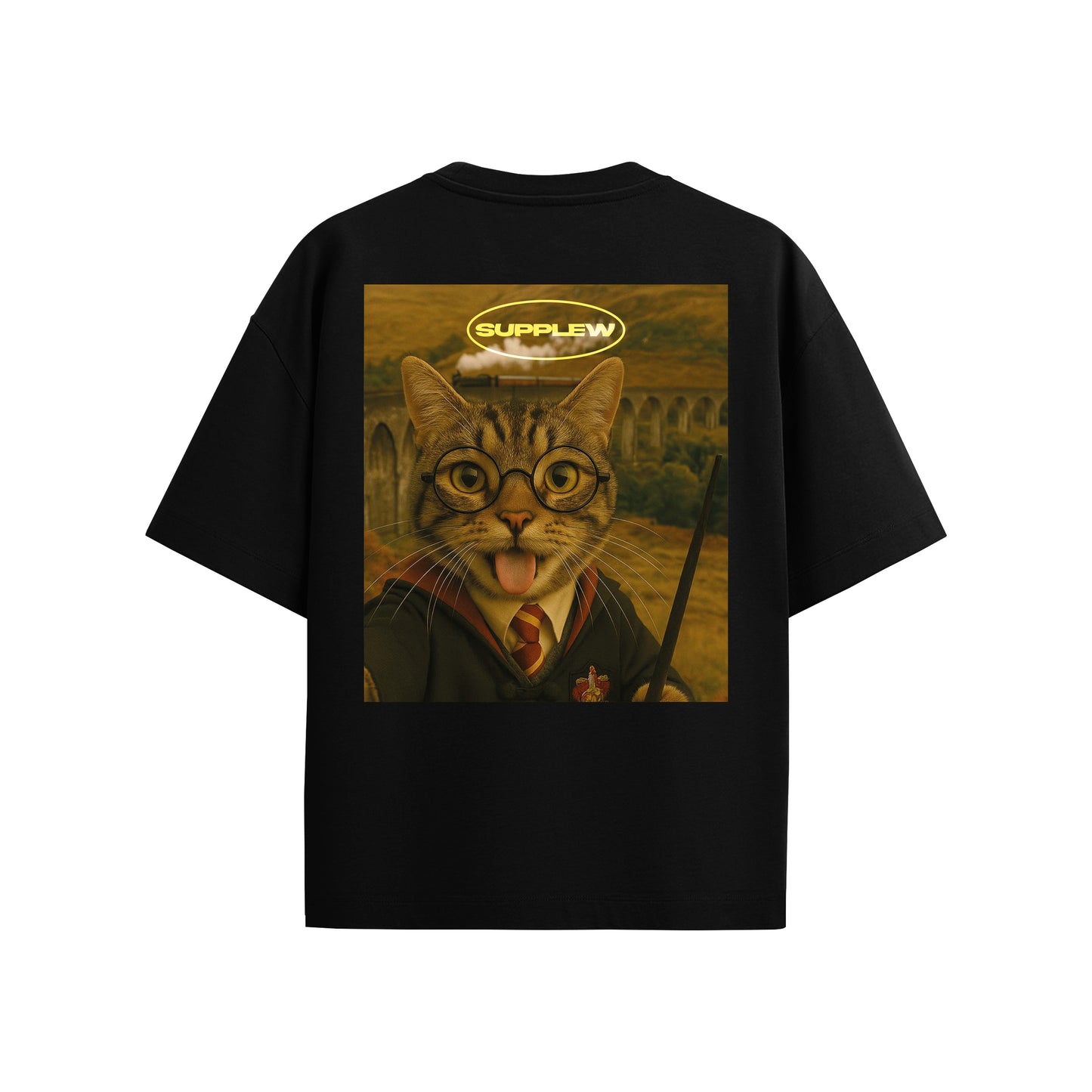 Supplew™ Oversize Büyücü Kedi T-Shirt