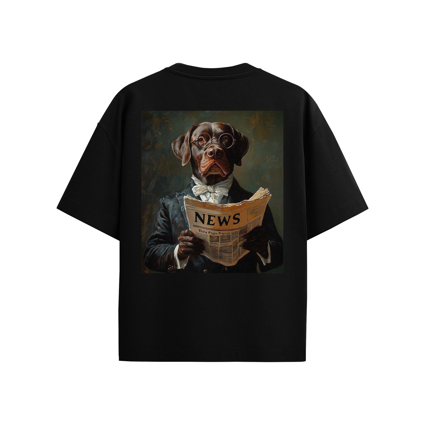 Supplew™ Oversize Gazete Okuyan Köpek T-Shirt