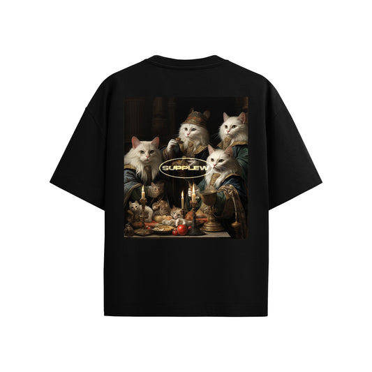 Supplew™ Oversize Asil Kedi Sofrası T-Shirt