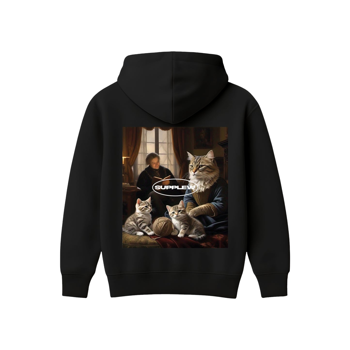 Supplew™ Anne ve Yavruları Kedi Oversize Hoodie