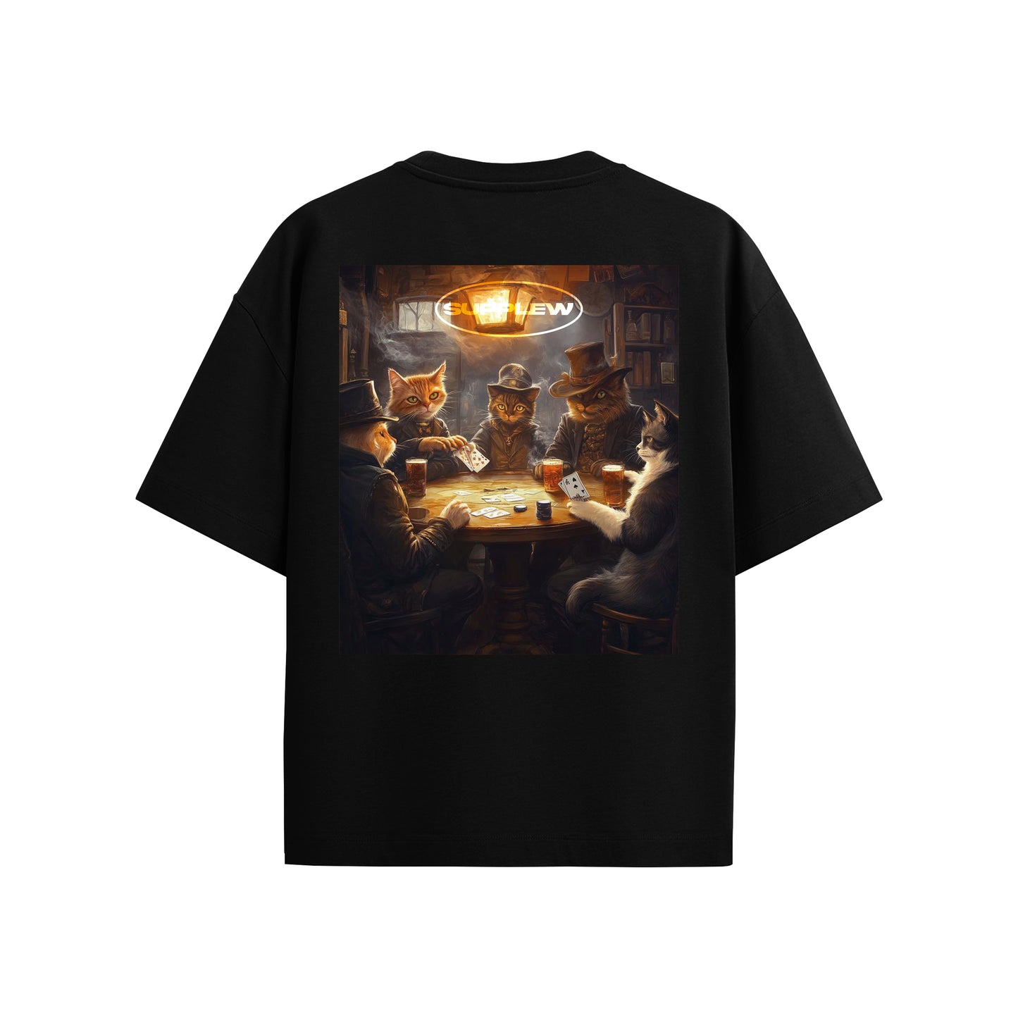 Supplew™ Oversize Kart Oynayan Kediler T-Shirt