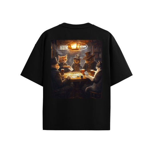 Supplew™ Oversize Kart Oynayan Kediler T-Shirt