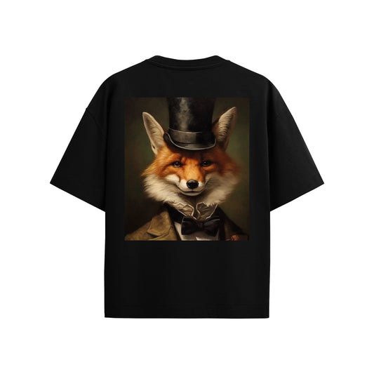 Supplew™ Oversize Silindir Şapkalı Tilki T-Shirt