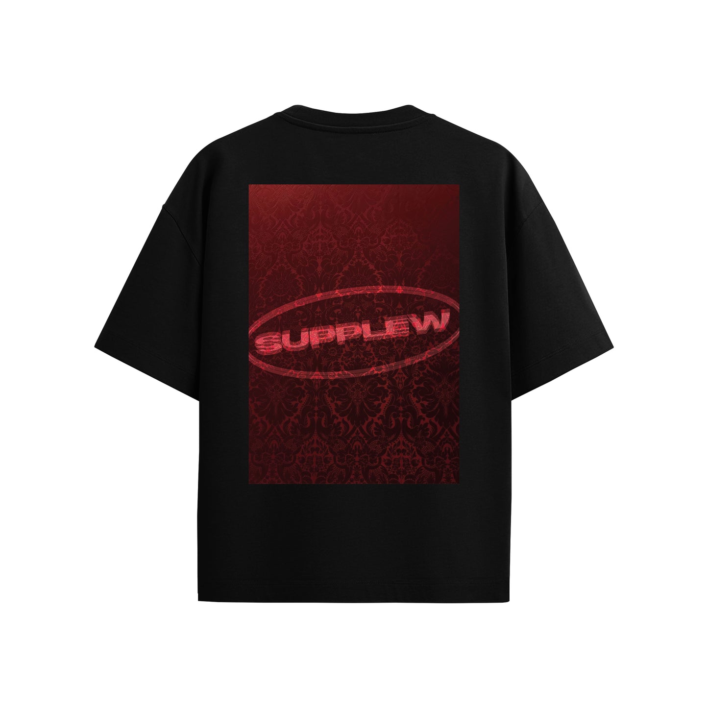Supplew™ Crimson Emblem Oversize T-Shirt