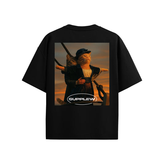 Supplew™ Oversize Titanik Kediler T-Shirt