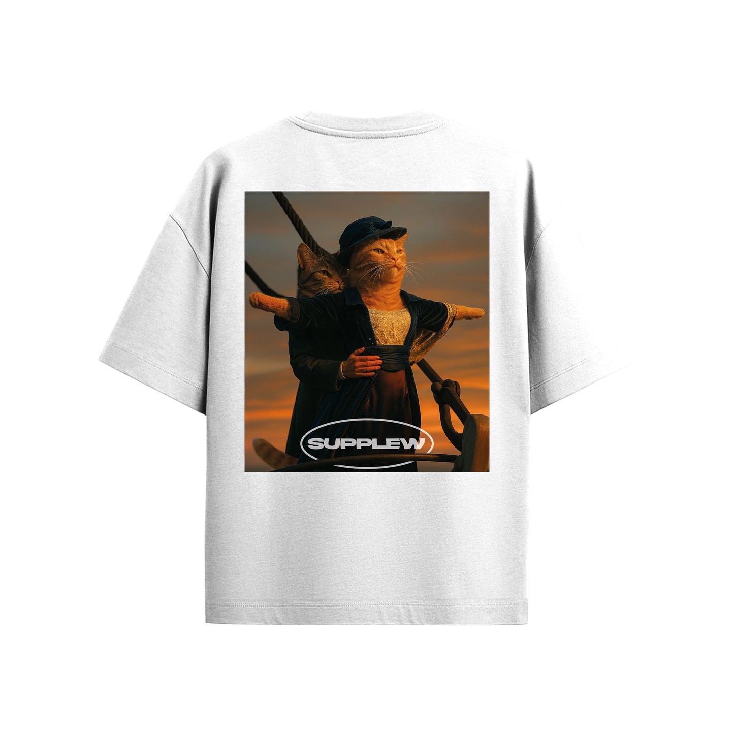 Supplew™ Oversize Titanik Kediler T-Shirt