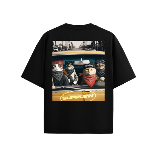 Supplew™ Oversize Sokak Kedileri T-Shirt