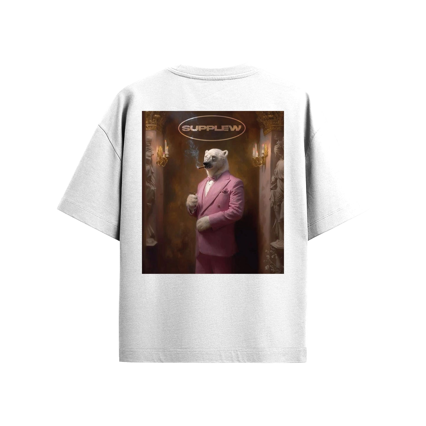 Supplew™ Oversize Pembe Takımlı Ayı T-Shirt